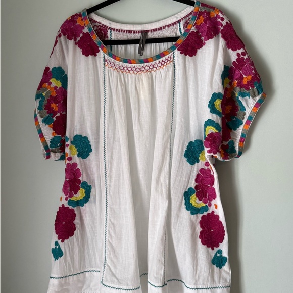 BY ANTHROPOLOGIE EMBROIDERED TUNIC TOP, Size Large, NWT - Picture 3 of 9